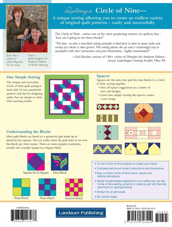 Page from Quilting a Circle of Nine book by Jean Ann Wright